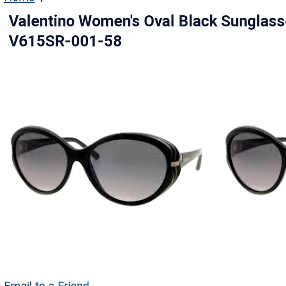 Valentino Women's Oval Black ⚫ Sunglasses 🕶 56mm
